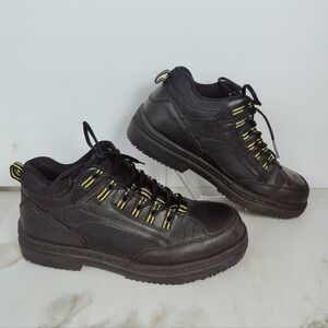 Shoes For Crews Men's Black Leather Steel Toe Safety Work Boots, Sz 12